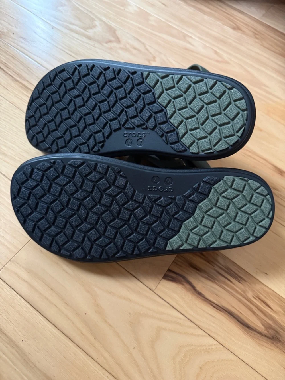 Crocs- Olive Green Strappy Jelly Sandals - Picture 6 of 7